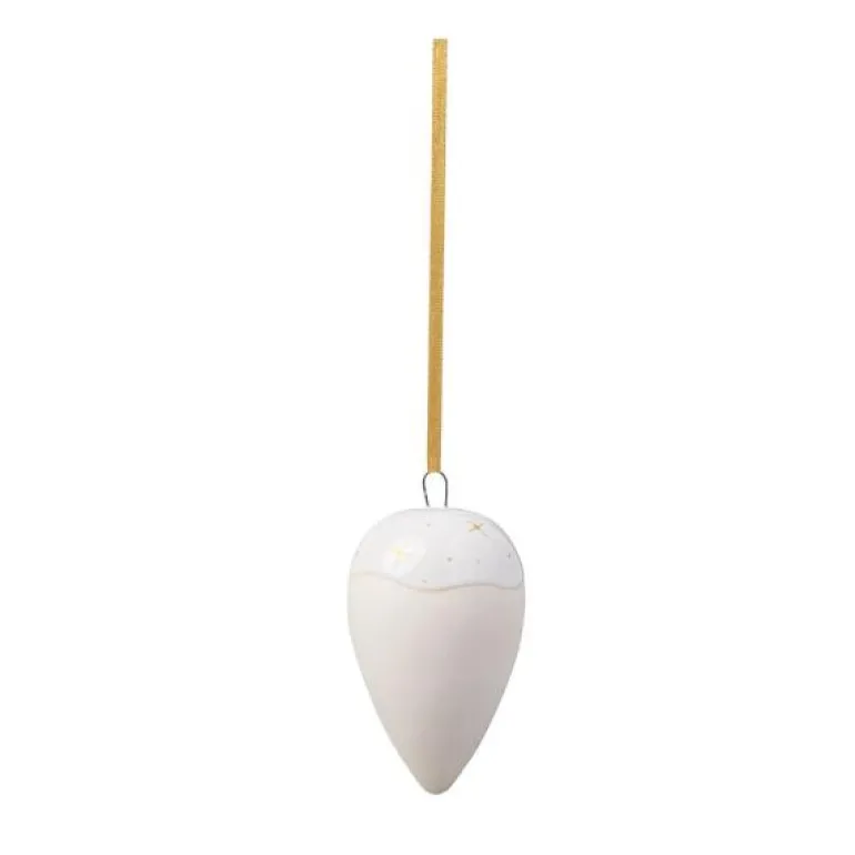 Winter Glow ornament dråpe 5x8 cm