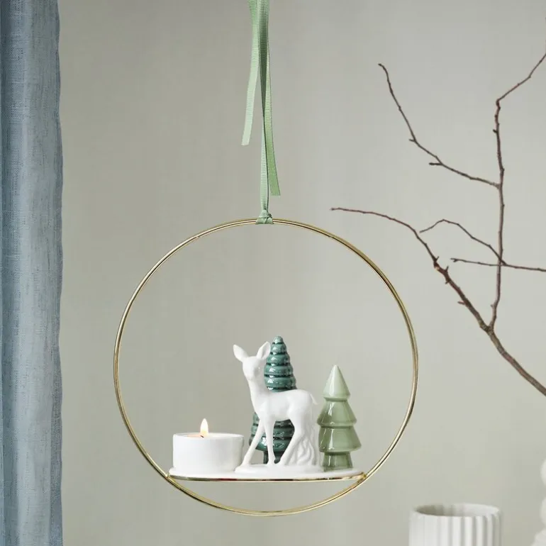 Winter Stories telysholder i ring bambi