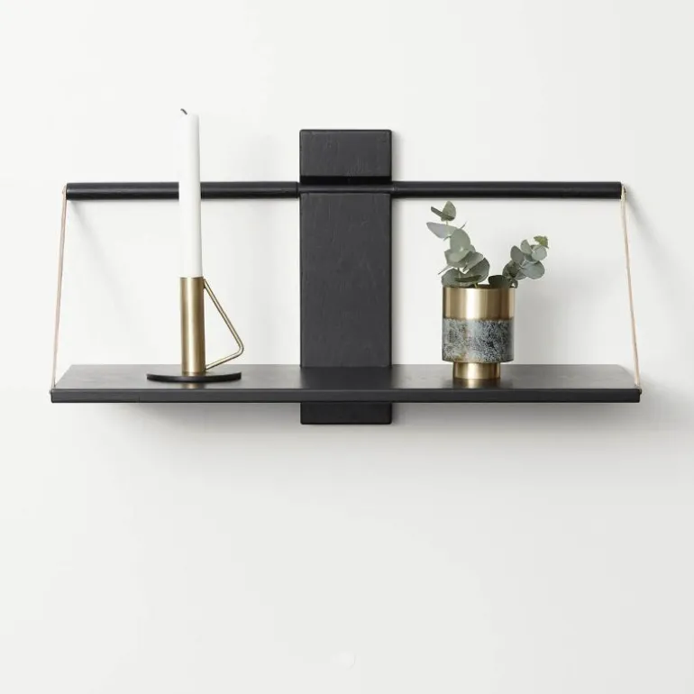 Wood wall hylle 24x18x30 cm svart