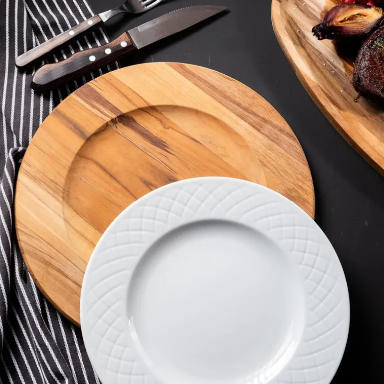 Wooden board tallerken 33 cm teak