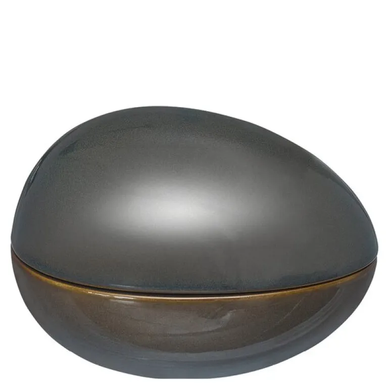 Zen eggeskål 16x11 cm petrol/brun